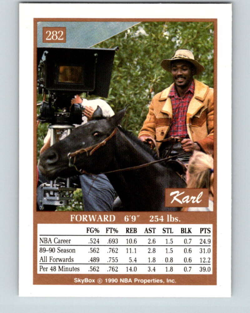 1990-91 SkyBox #282 Karl Malone Mint Utah Jazz Image 2