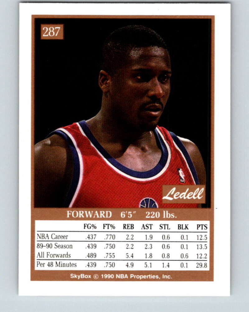 1990-91 SkyBox #287 Ledell Eackles Mint SP Washington Bullets Image 2