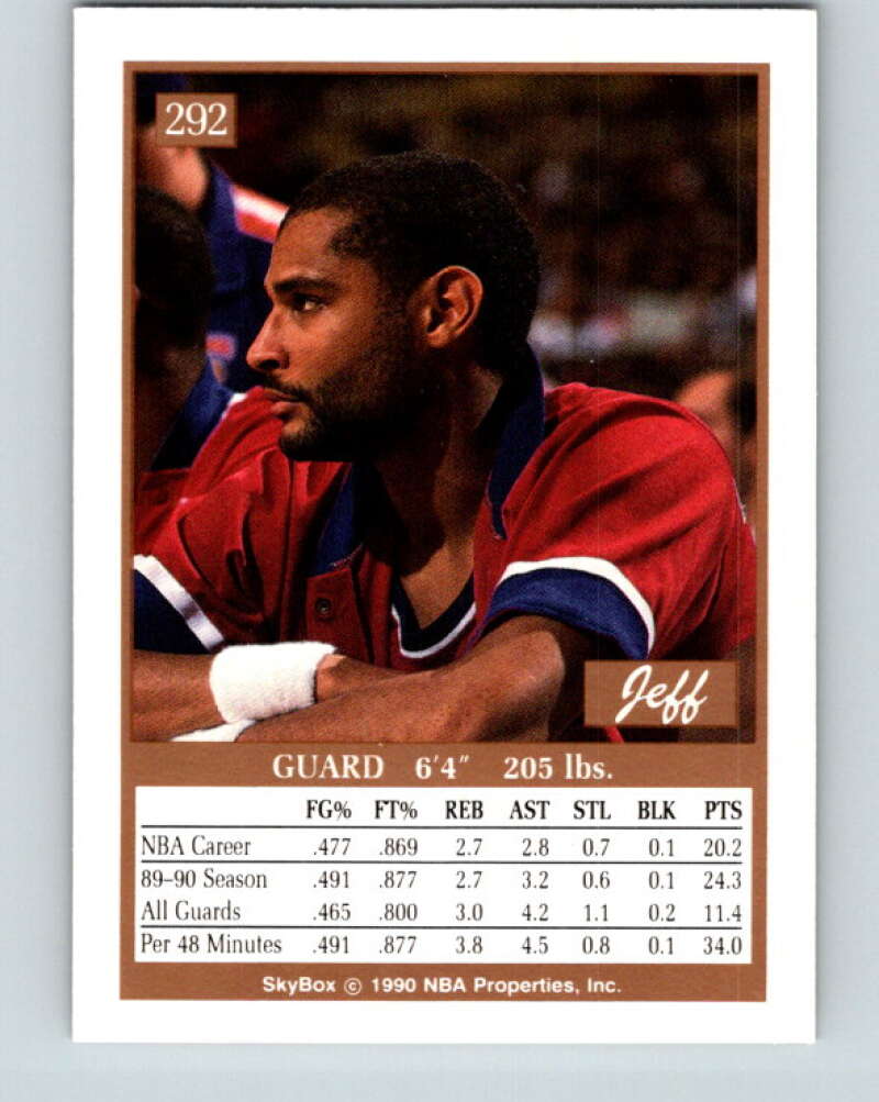 1990-91 SkyBox #292 Jeff Malone Mint SP Washington Bullets Image 2