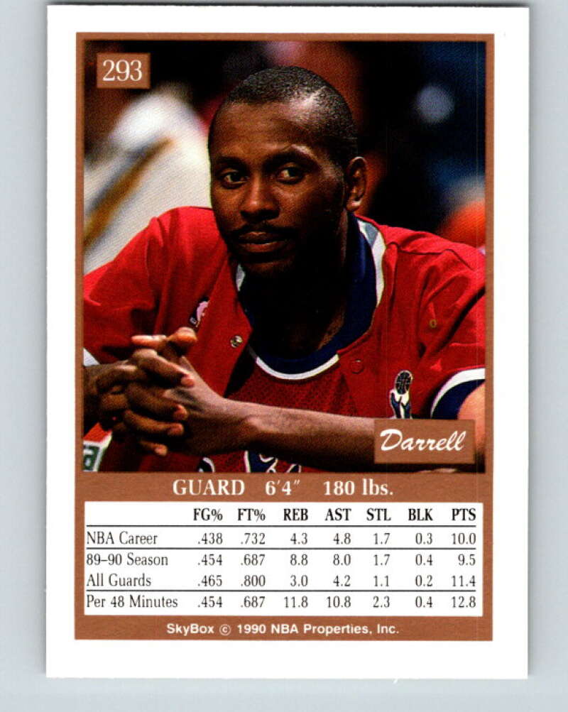 1990-91 SkyBox #293 Darrell Walker Mint Washington Bullets Image 2