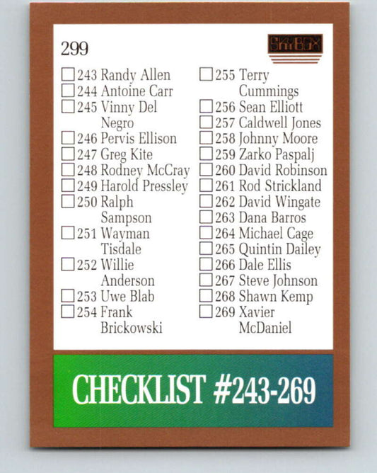 1990-91 SkyBox #299 Checklist 5 Mint SP  Image 1