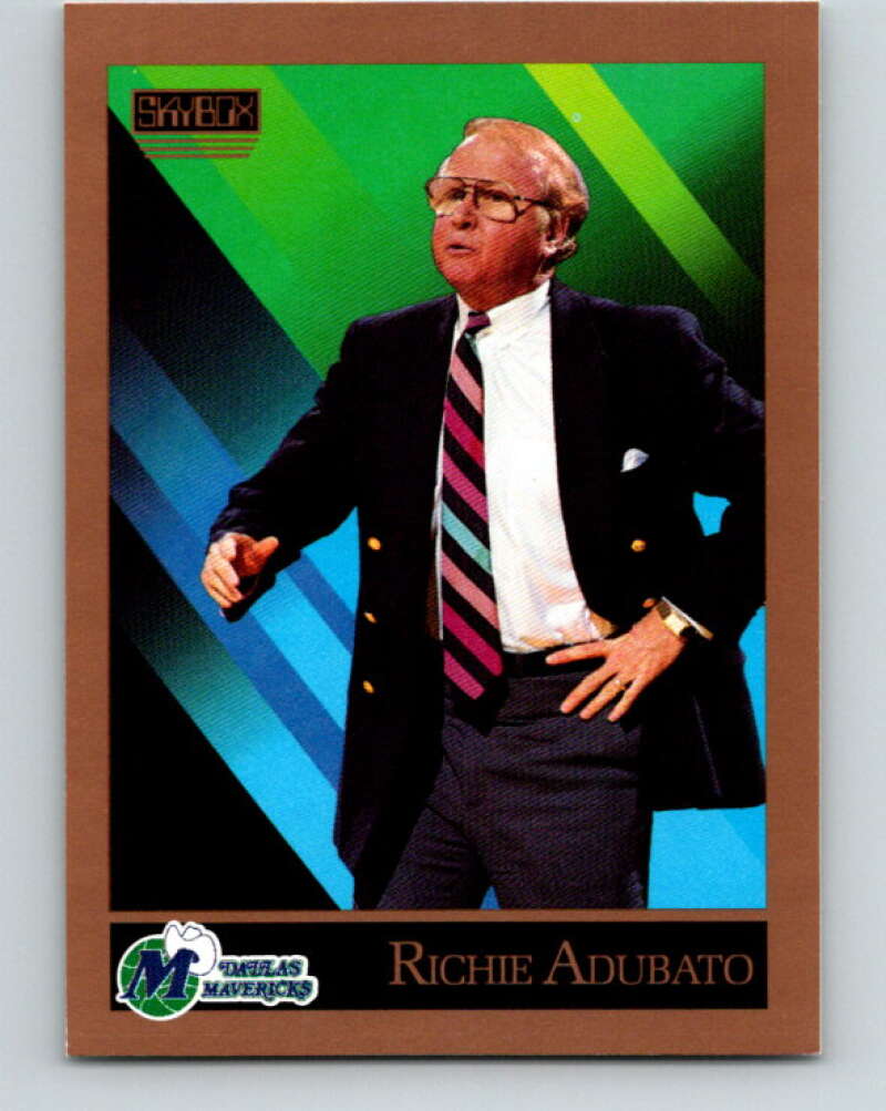 1990-91 SkyBox #306 Richie Adubato CO Mint Dallas Mavericks Image 1