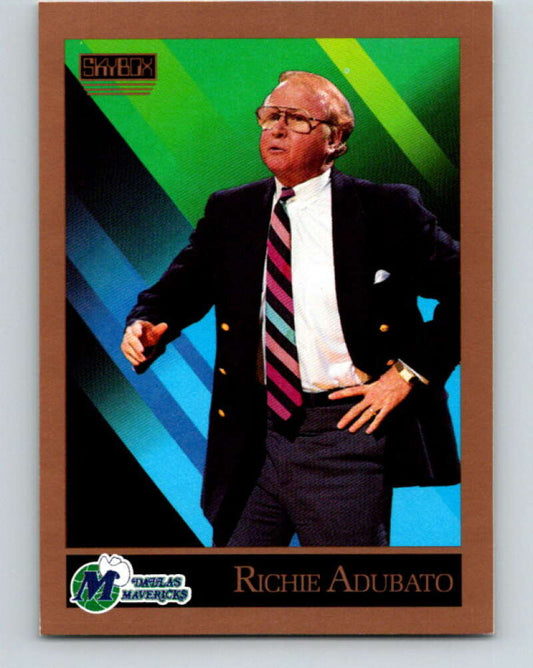 1990-91 SkyBox #306 Richie Adubato CO Mint Dallas Mavericks  Image 1