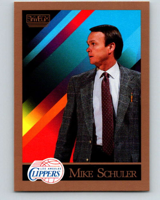 1990-91 SkyBox #312 Mike Schuler CO Mint Los Angeles Clippers  Image 1