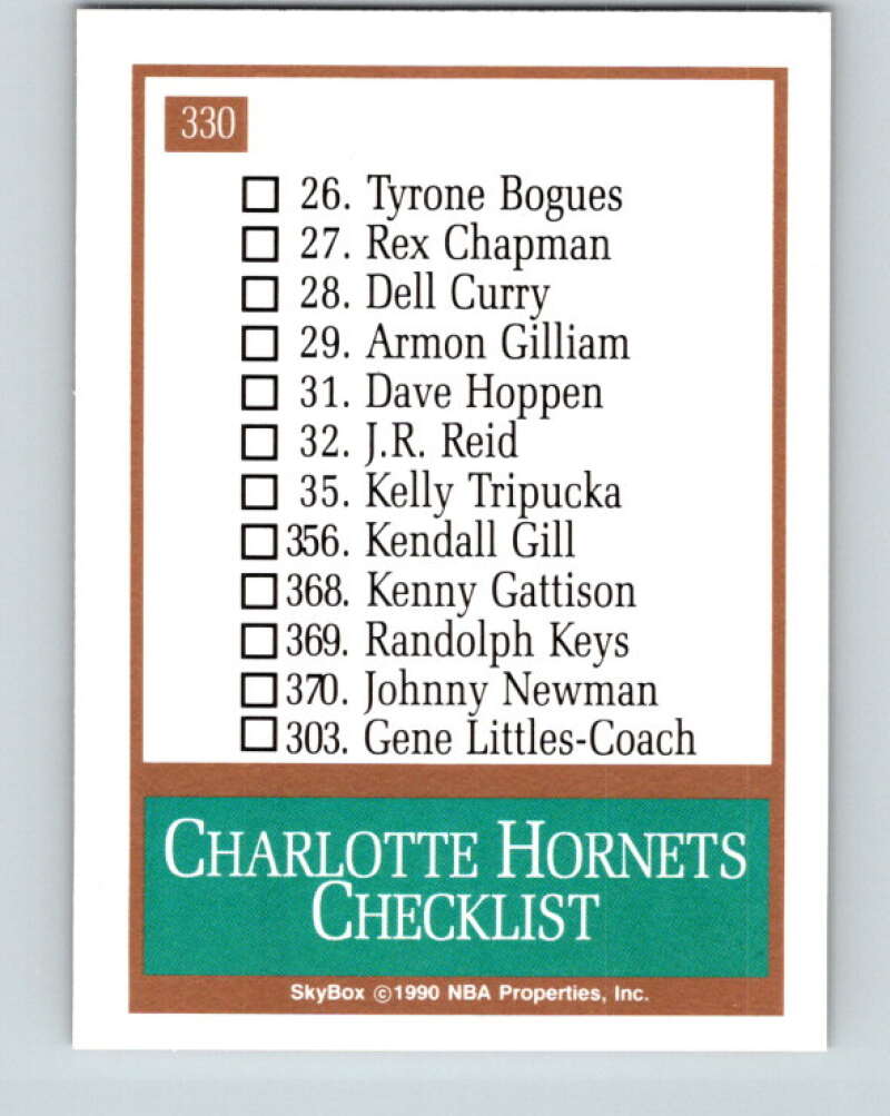 1990-91 SkyBox #330 Charlotte Hornets TC Mint Charlotte Hornets Image 2