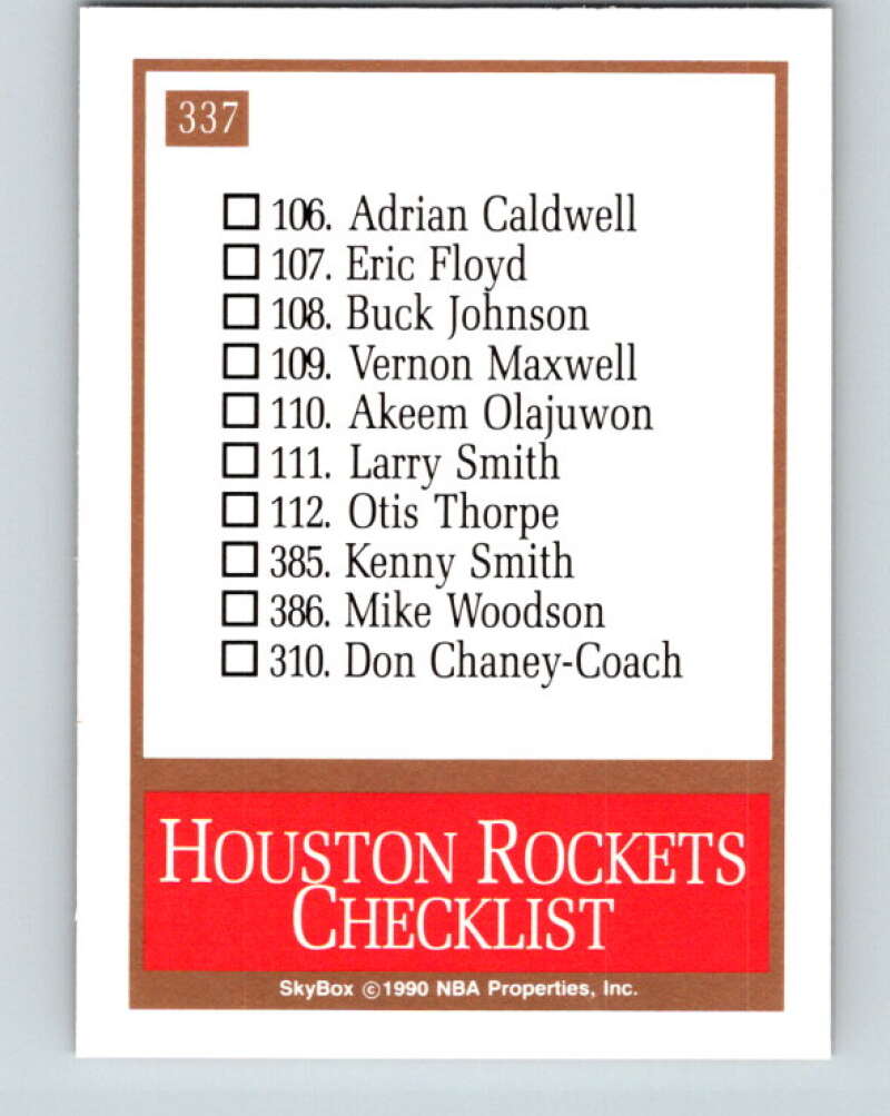 1990-91 SkyBox #337 Houston Rockets TC Mint Houston Rockets Image 2