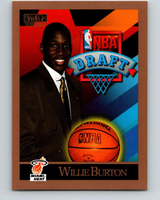 1990-91 SkyBox #360 Willie Burton Mint RC Rookie Miami Heat  Image 1