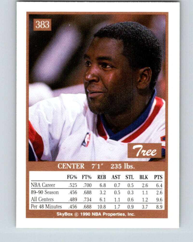 1990-91 SkyBox #383 Tree Rollins Mint Detroit Pistons Image 2