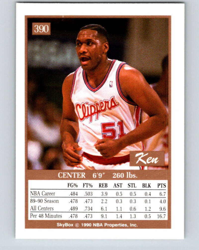 1990-91 SkyBox #390 Ken Bannister Mint Los Angeles Clippers Image 2