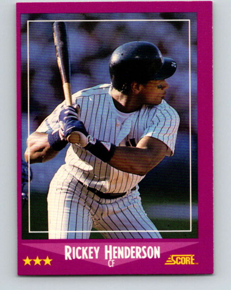 1988 Score #13 Rickey Henderson Mint New York Yankees Image 1