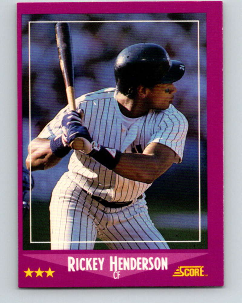 1988 Score #13 Rickey Henderson Mint New York Yankees  Image 1