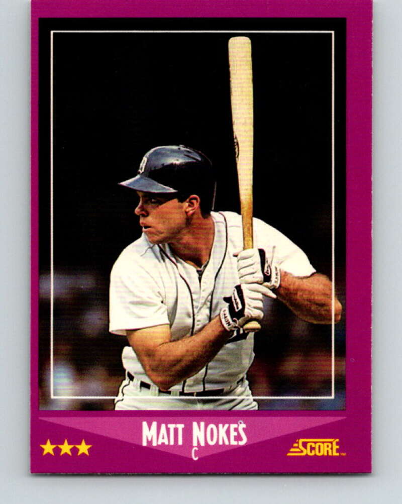 1988 Score #15 Matt Nokes Mint RC Rookie Detroit Tigers Image 1
