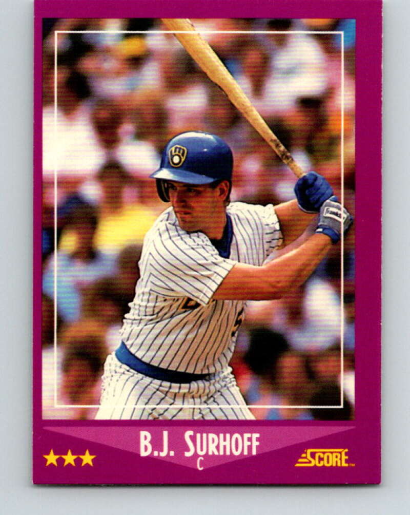 1988 Score #22 B.J. Surhoff Mint Milwaukee Brewers Image 1