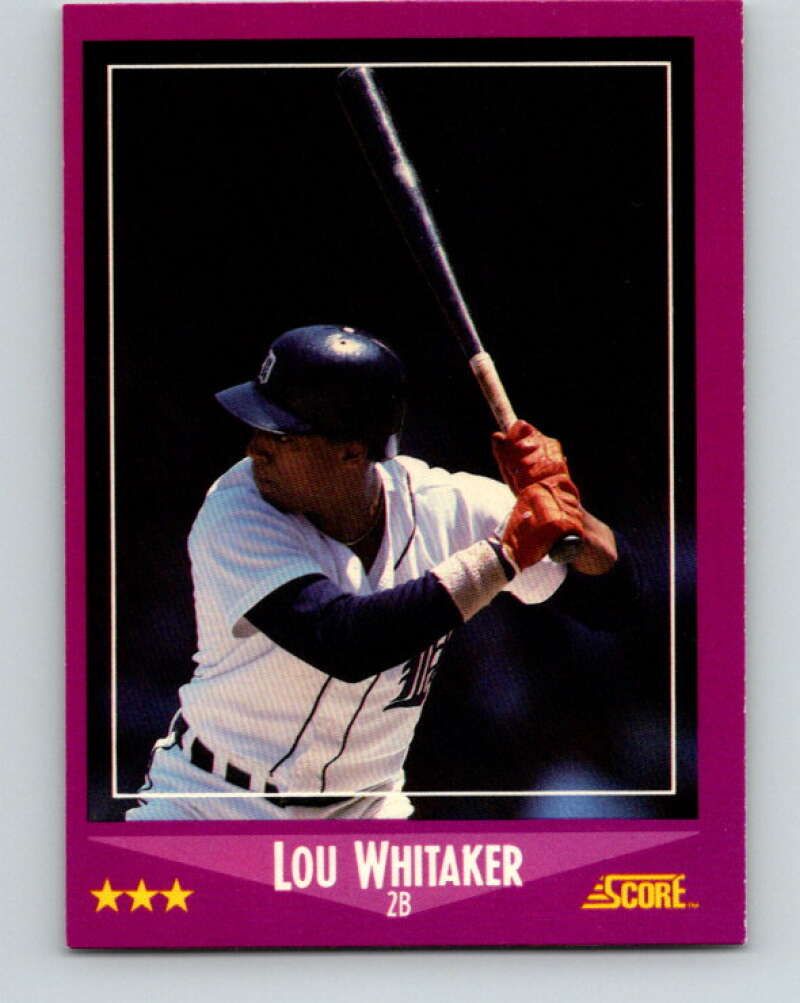 1988 Score #56 Lou Whitaker Mint Detroit Tigers Image 1