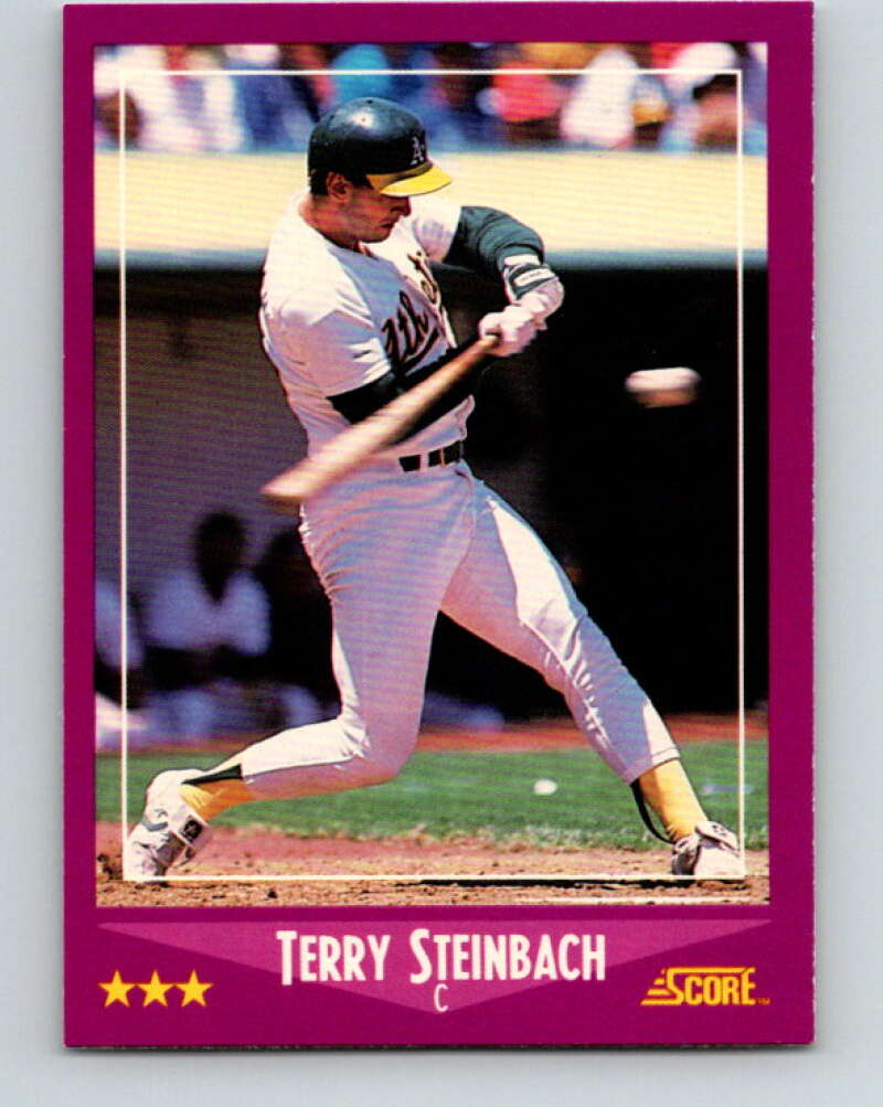 1988 Score #82 Terry Steinbach Mint Oakland Athletics Image 1