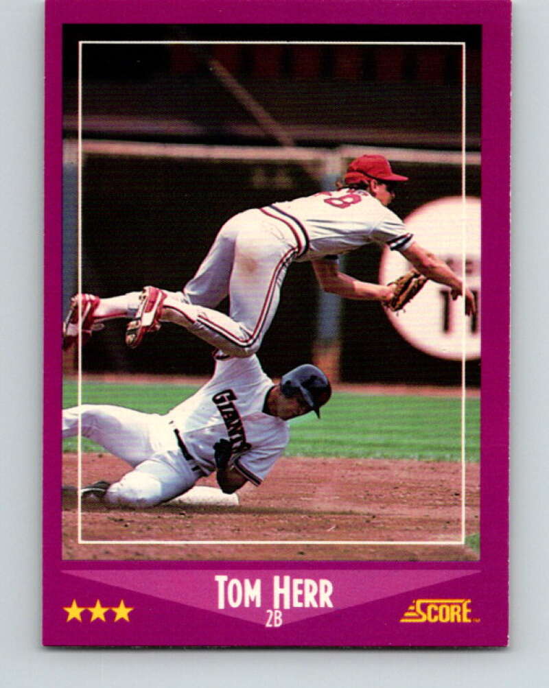 1988 Score #84 Tom Herr Mint St. Louis Cardinals Image 1