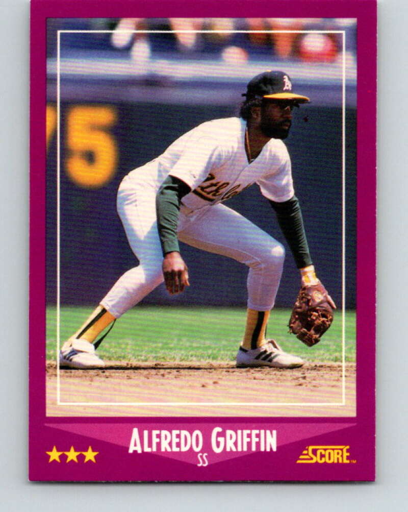 1988 Score #88 Alfredo Griffin Mint Oakland Athletics Image 1