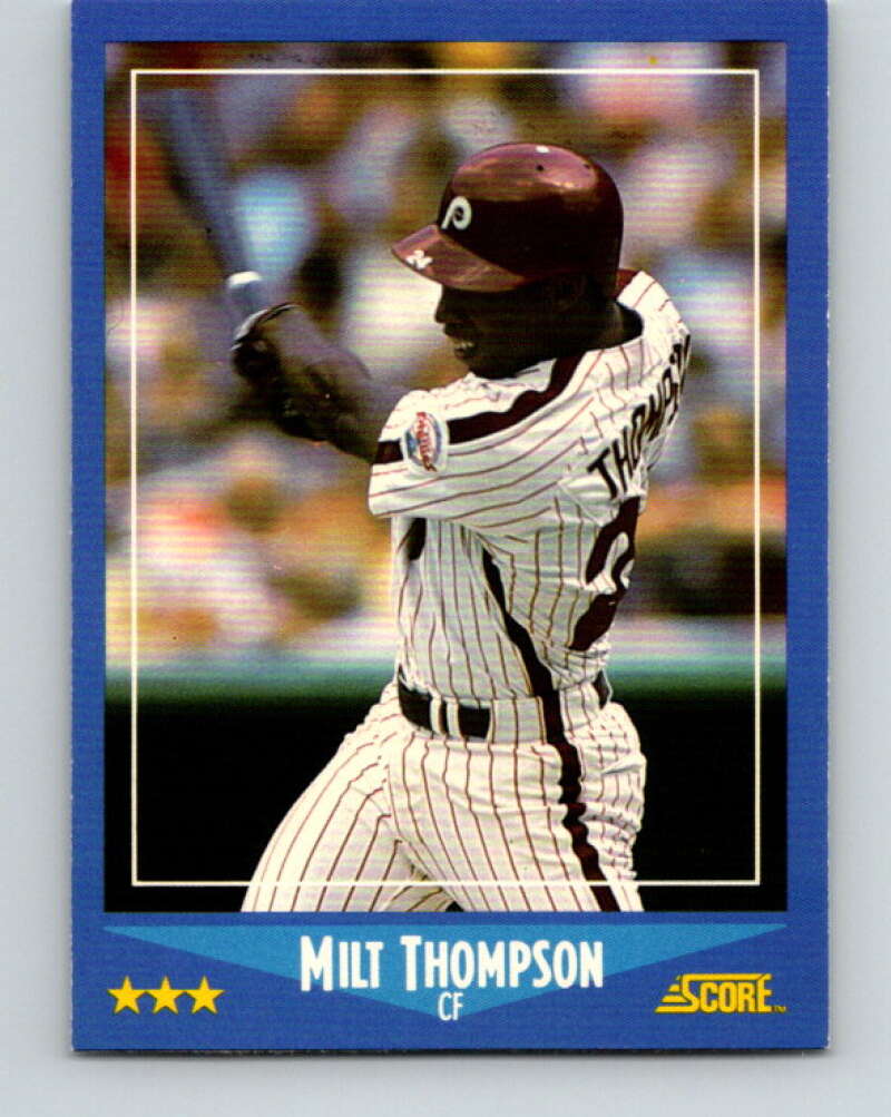 1988 Score #115 Milt Thompson Mint Philadelphia Phillies Image 1