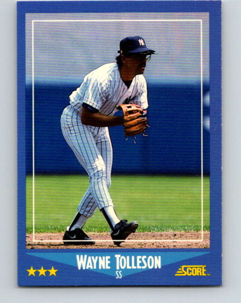 1988 Score #117 Wayne Tolleson Mint New York Yankees Image 1