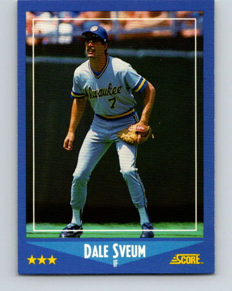 1988 Score #120 Dale Sveum Mint Milwaukee Brewers Image 1
