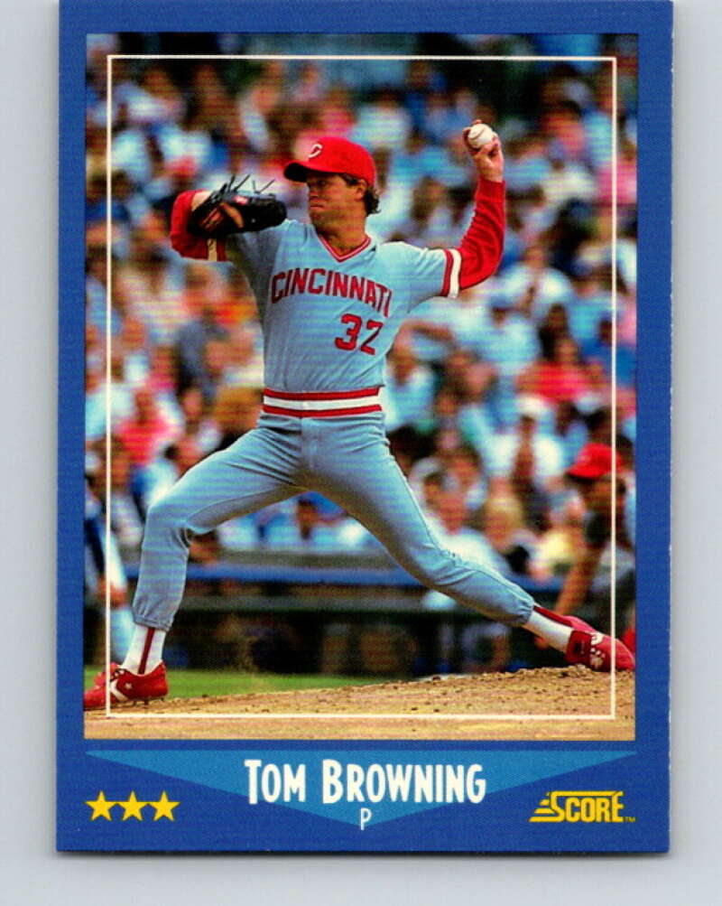 1988 Score #132 Tom Browning Mint Cincinnati Reds Image 1