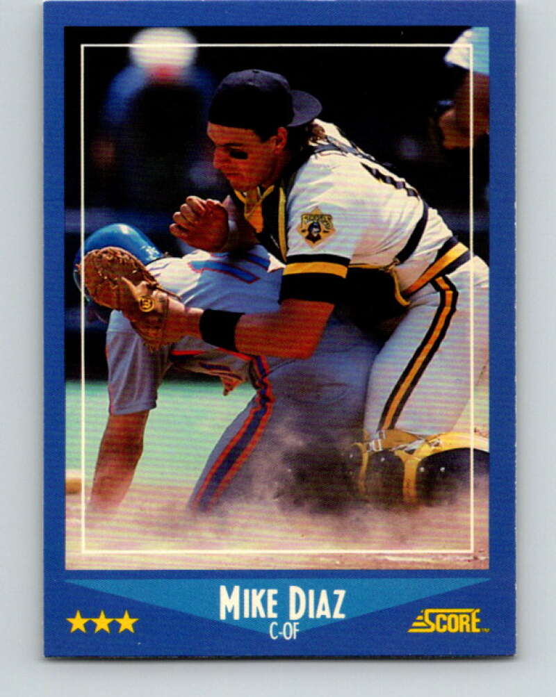 1988 Score #143 Mike Diaz Mint Pittsburgh Pirates Image 1