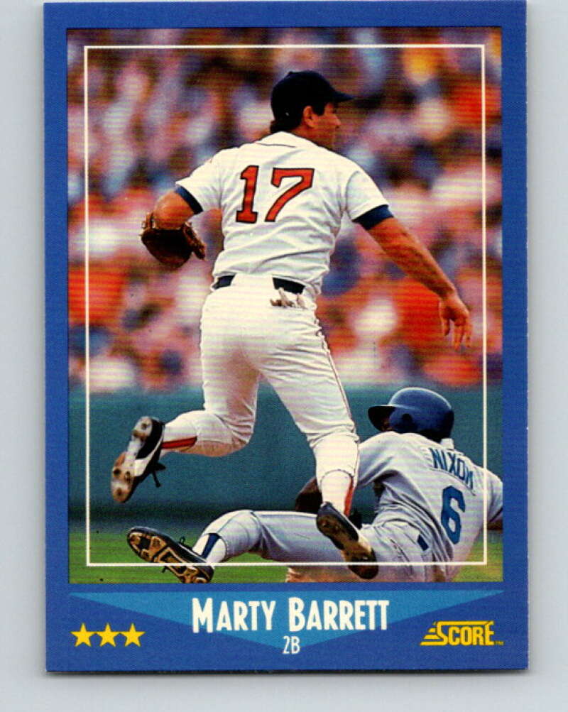 1988 Score #155 Marty Barrett Mint Boston Red Sox Image 1