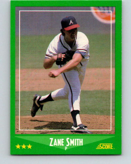 1988 Score #410 Zane Smith Mint Atlanta Braves  Image 1