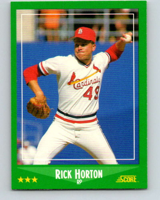 1988 Score #412 Ricky Horton Mint St. Louis Cardinals  Image 1