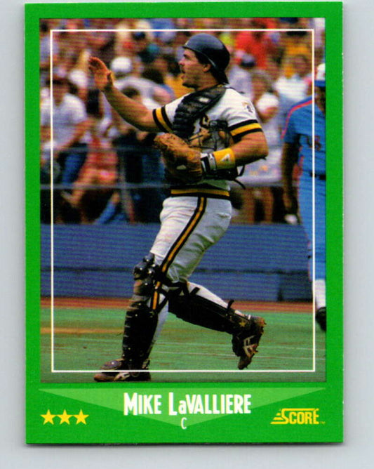 1988 Score #421 Mike LaValliere Mint Pittsburgh Pirates  Image 1