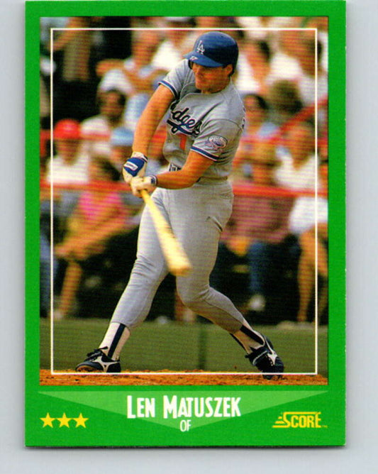 1988 Score #424 Len Matuszek Mint Los Angeles Dodgers  Image 1