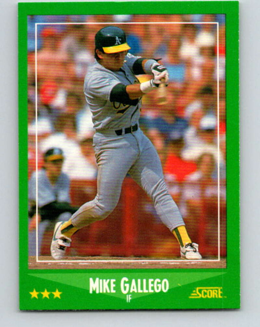1988 Score #428 Mike Gallego Mint Oakland Athletics  Image 1