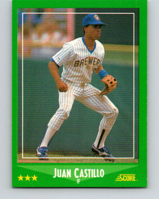 1988 Score #429 Juan Castillo Mint Milwaukee Brewers  Image 1