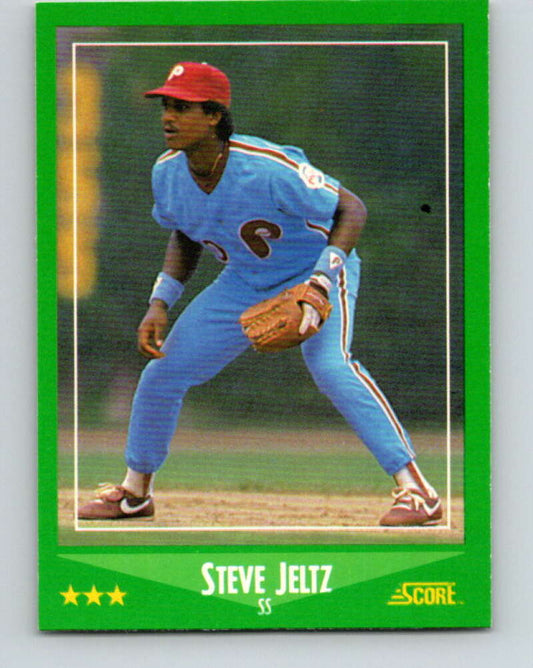1988 Score #435 Steve Jeltz Mint Philadelphia Phillies  Image 1