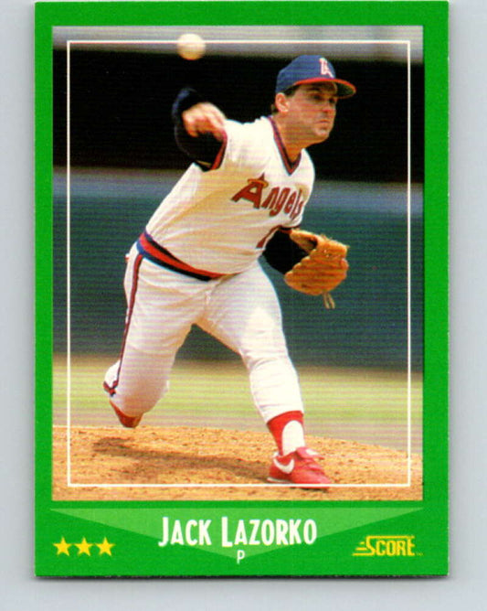 1988 Score #437 Jack Lazorko Mint California Angels  Image 1