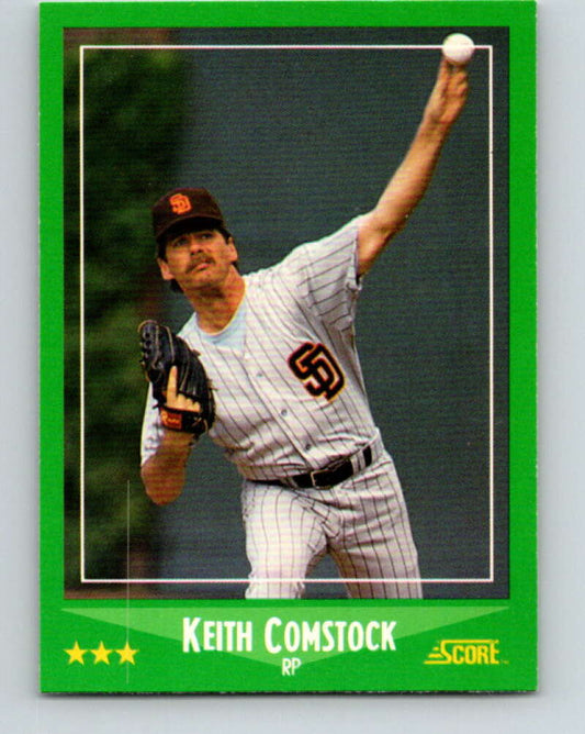 1988 Score #438 Keith Comstock Mint San Diego Padres  Image 1