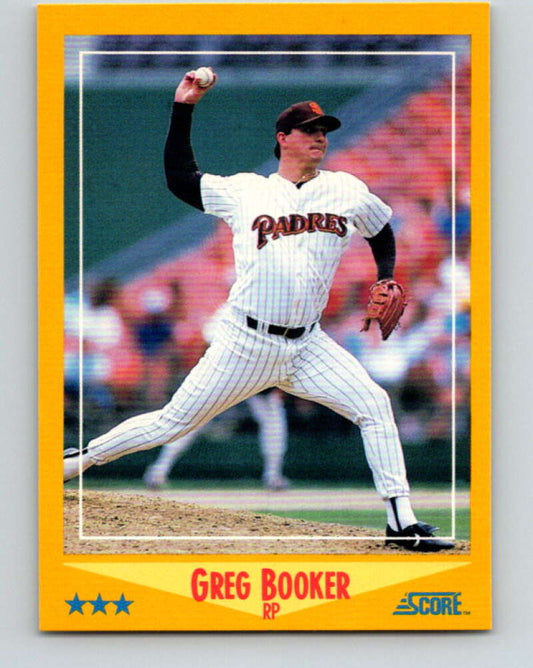 1988 Score #447 Greg Booker Mint San Diego Padres  Image 1