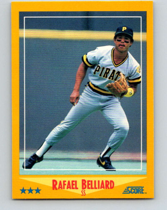 1988 Score #453 Rafael Belliard Mint Pittsburgh Pirates  Image 1