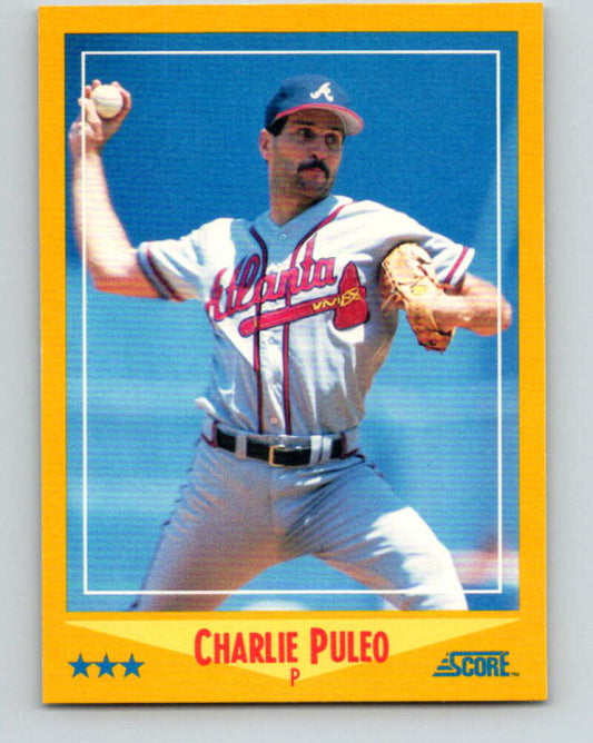 1988 Score #454 Charlie Puleo Mint Atlanta Braves  Image 1