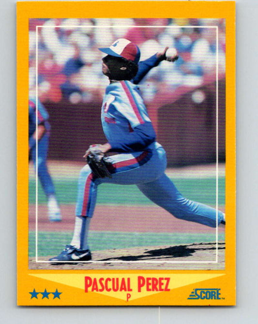1988 Score #459 Pascual Perez Mint Montreal Expos  Image 1