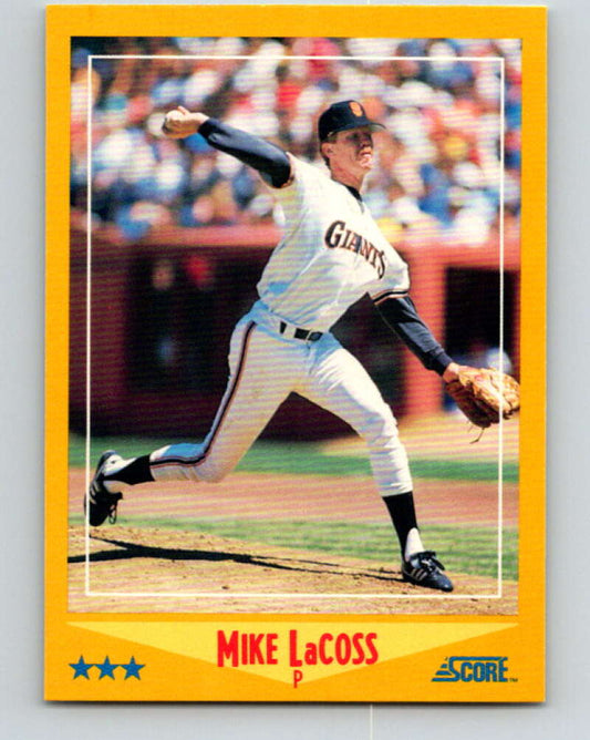 1988 Score #465 Mike LaCoss Mint San Francisco Giants  Image 1
