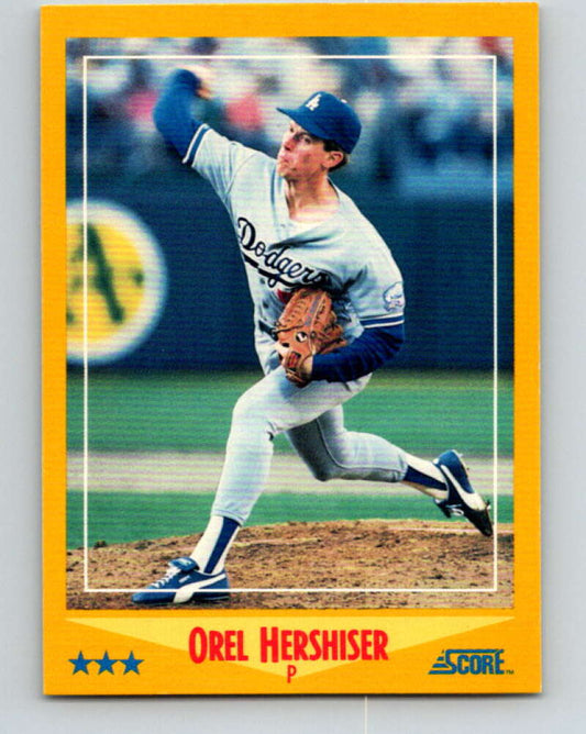1988 Score #470 Orel Hershiser Mint Los Angeles Dodgers  Image 1
