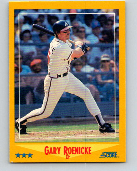1988 Score #482 Gary Roenicke Mint Atlanta Braves  Image 1