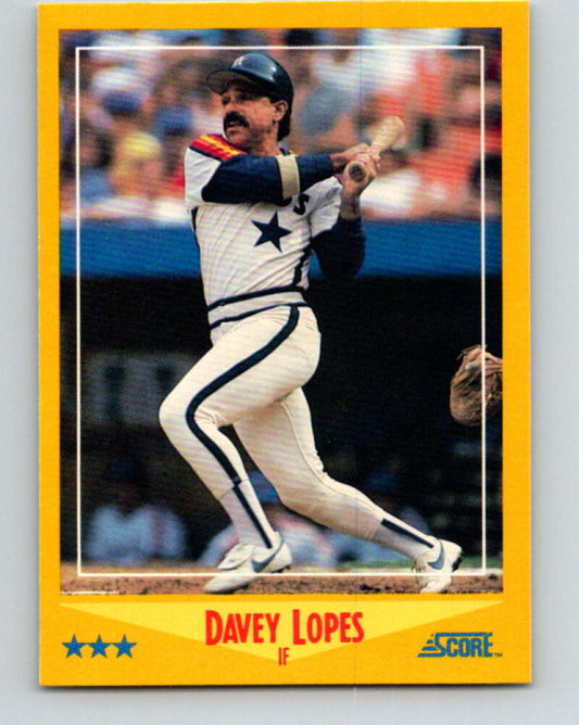 1988 Score #489 Davey Lopes Mint Houston Astros  Image 1