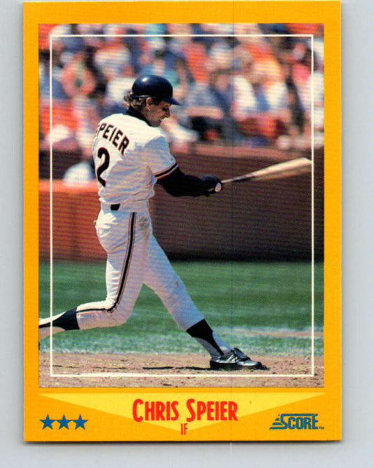 1988 Score #493 Chris Speier Mint San Francisco Giants  Image 1