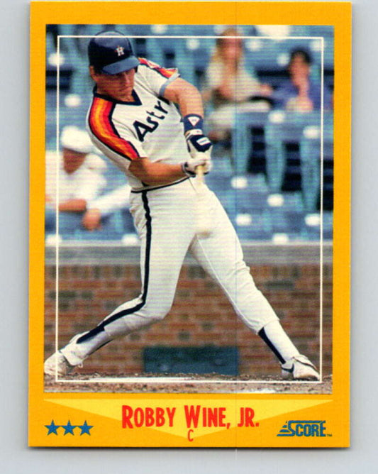 1988 Score #496 Robbie Wine UER Mint Houston Astros  Image 1