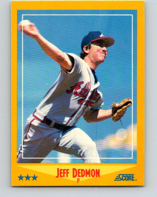 1988 Score #498 Jeff Dedmon Mint Atlanta Braves  Image 1