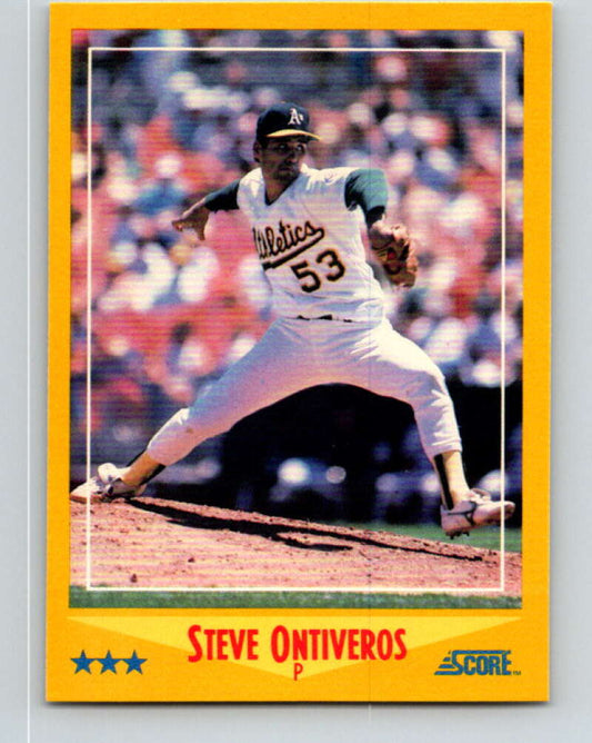 1988 Score #511 Steve Ontiveros Mint Oakland Athletics  Image 1