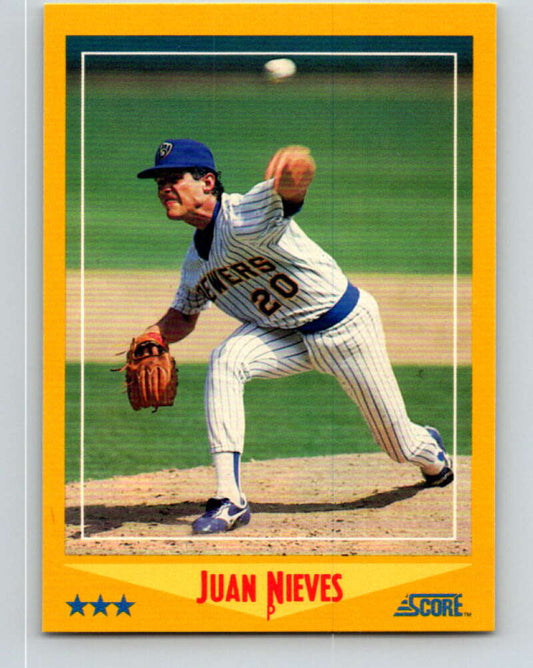 1988 Score #513 Juan Nieves Mint Milwaukee Brewers  Image 1