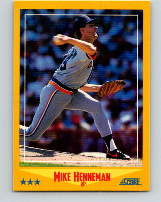 1988 Score #520 Mike Henneman Mint RC Rookie Detroit Tigers  Image 1